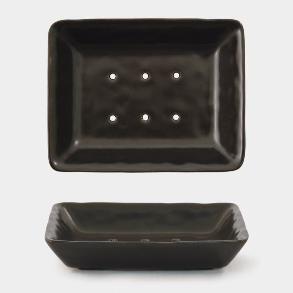 Porcelain soap dish - black