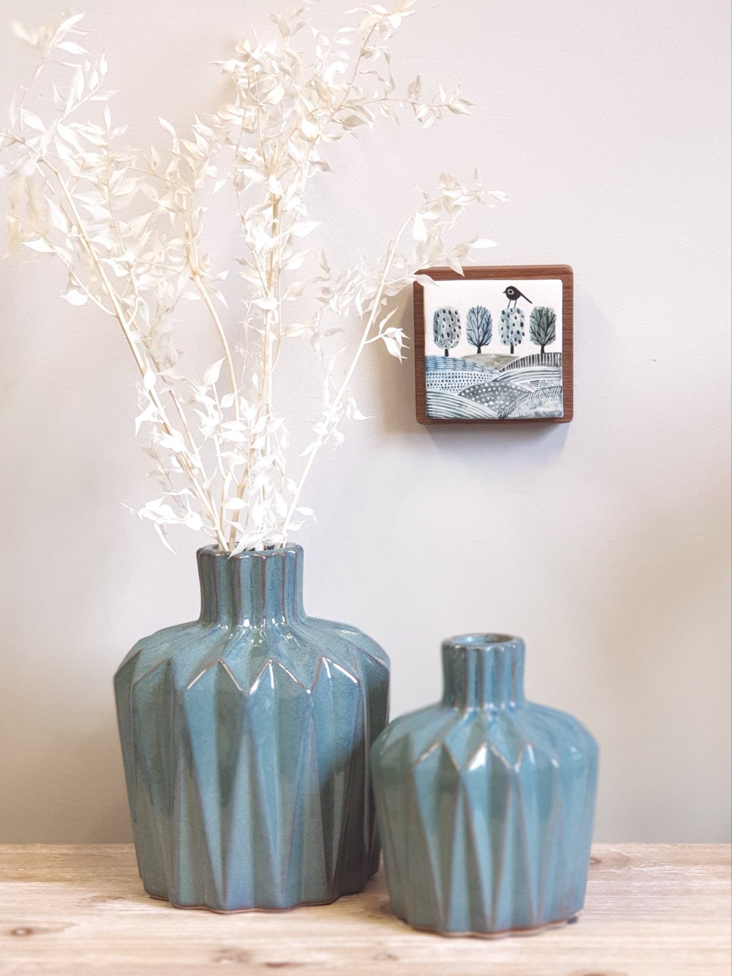Ceramic Tile - Hilltop Trees and Bird