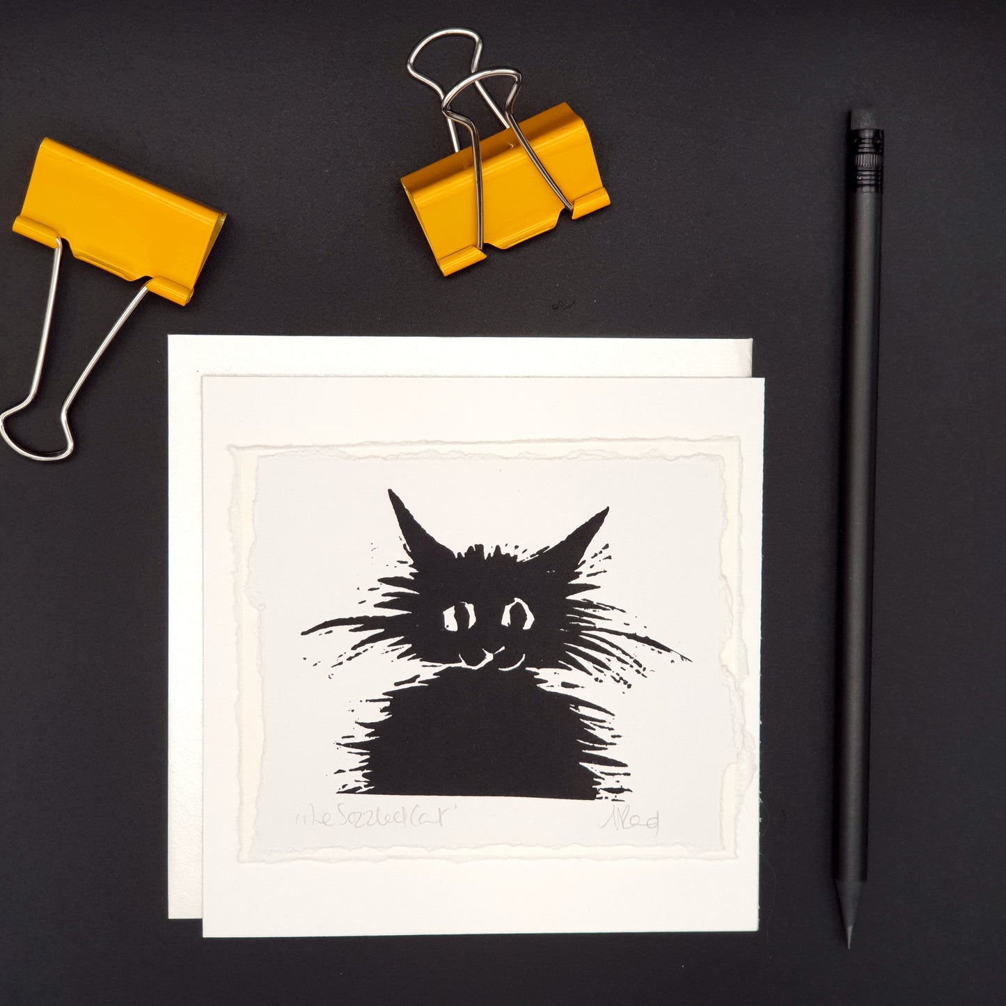 Sozzled Cat- Greetings Card