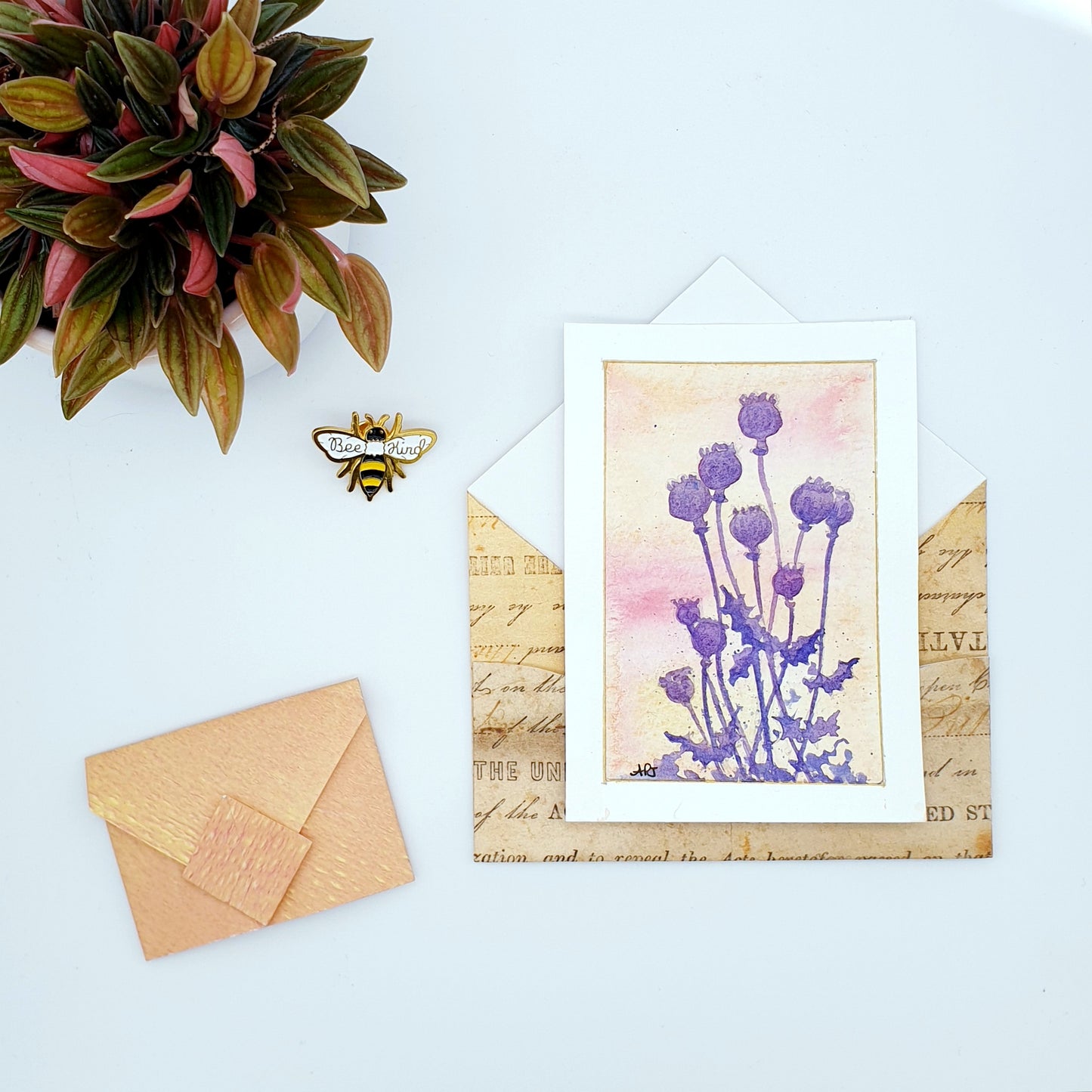 Original Watercolour Poppy Seedheads