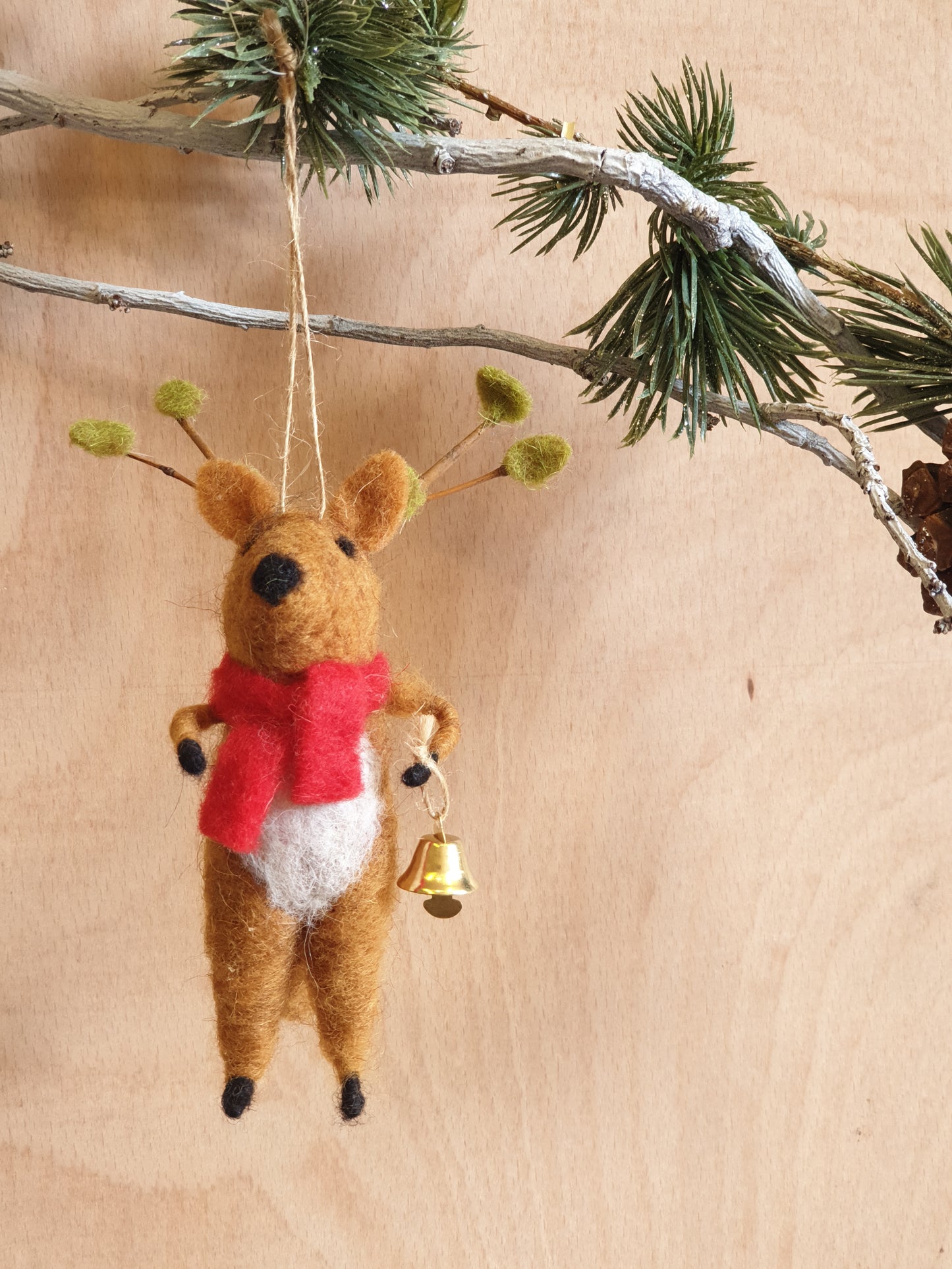 Reindeer with antlers felt decoration
