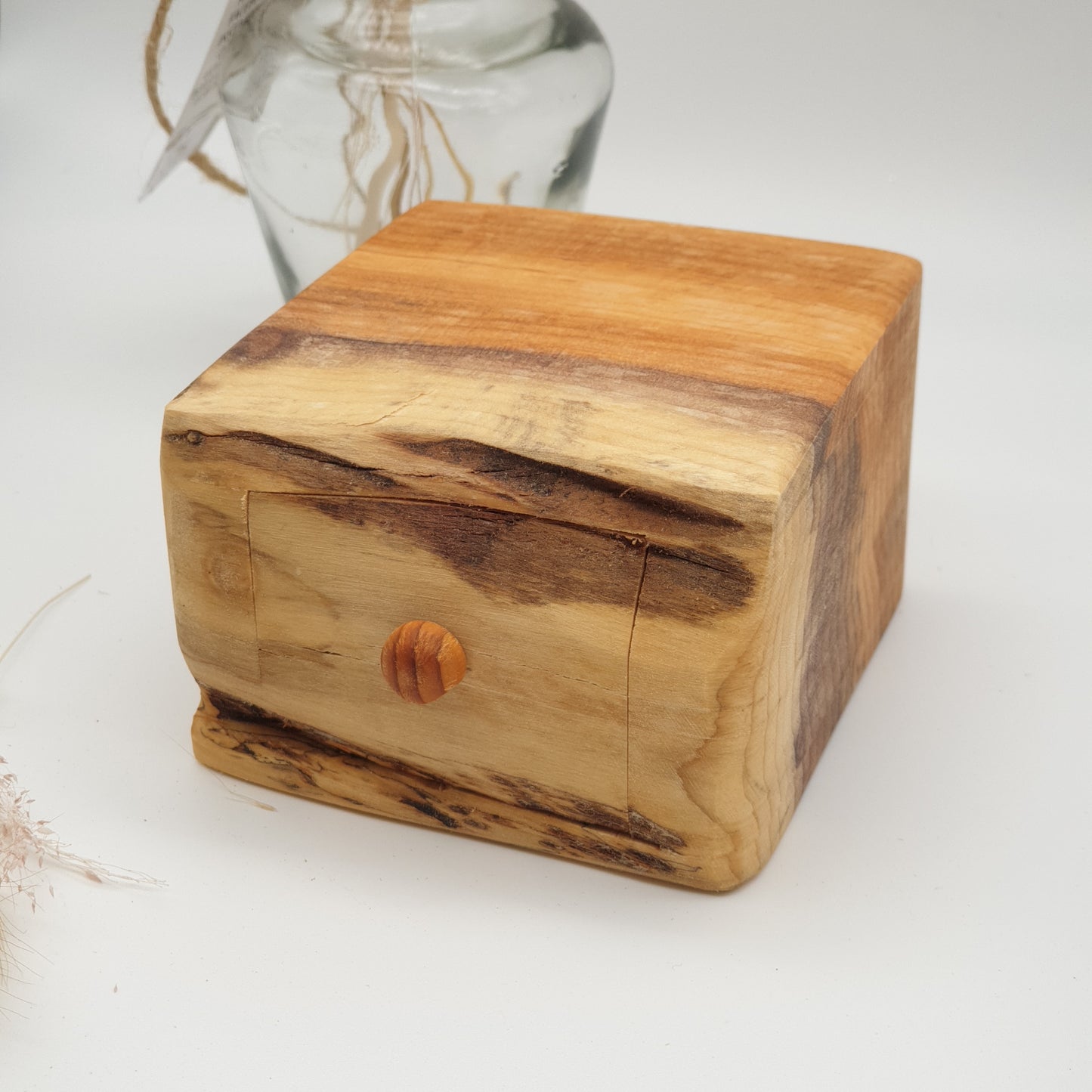 Natural edge wooden box - Yew