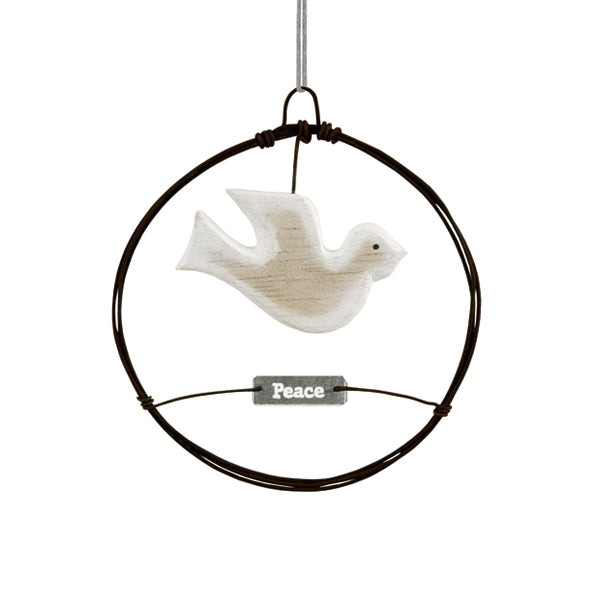 Rusty Wire Wreath - Peace Dove