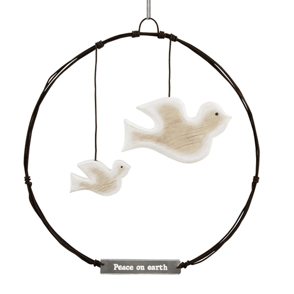 Handmade Rusty wire wreath - Peace Dove