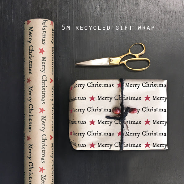 Kraft Wrap Roll - Merry Christmas