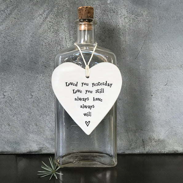 Porcelain Hanging Heart - Love You Always