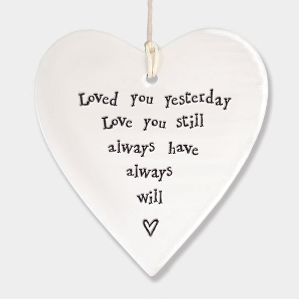 Porcelain Hanging Heart - Love You Always