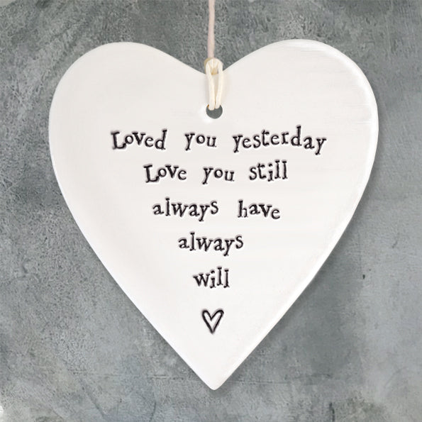 Porcelain Hanging Heart - Love You Always