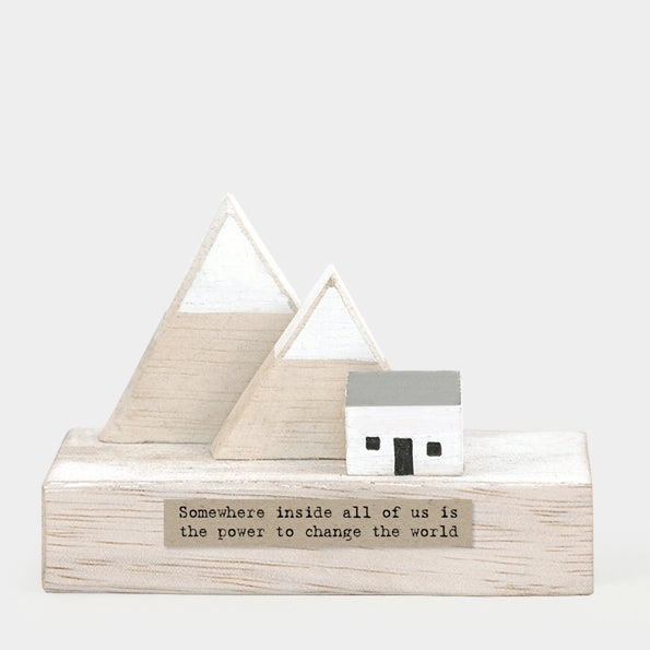 Wooden scene - House and Mountains