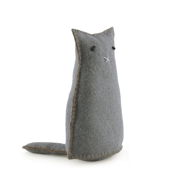 Felt standing grey cat - Gordon