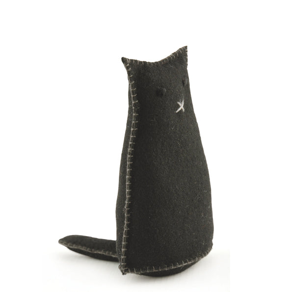 Felt standing black cat - Ernie