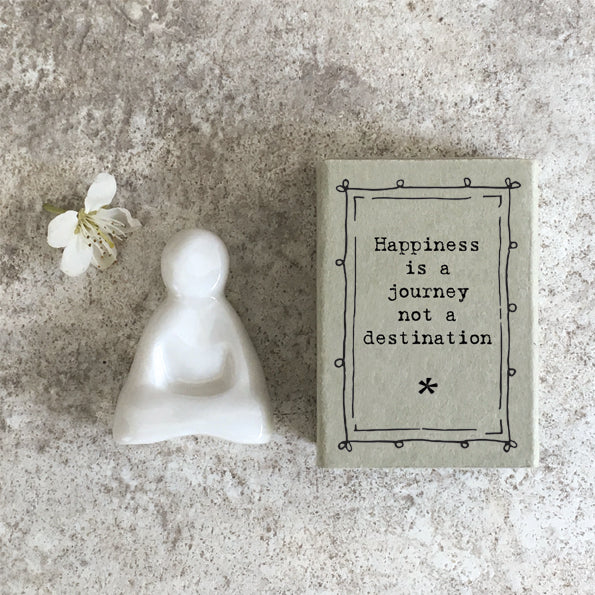 Matchbox Porcelain Buddha - Happiness is a journey