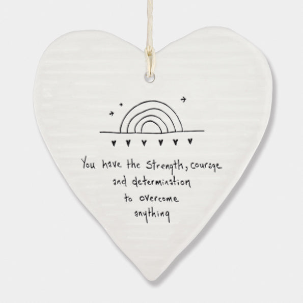 Porcelain Heart hanger- Rainbow - You Have Strength