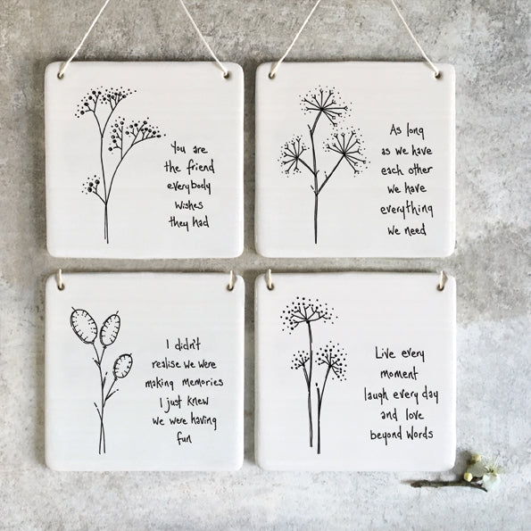 Porcelain Hanging Square - We have each other