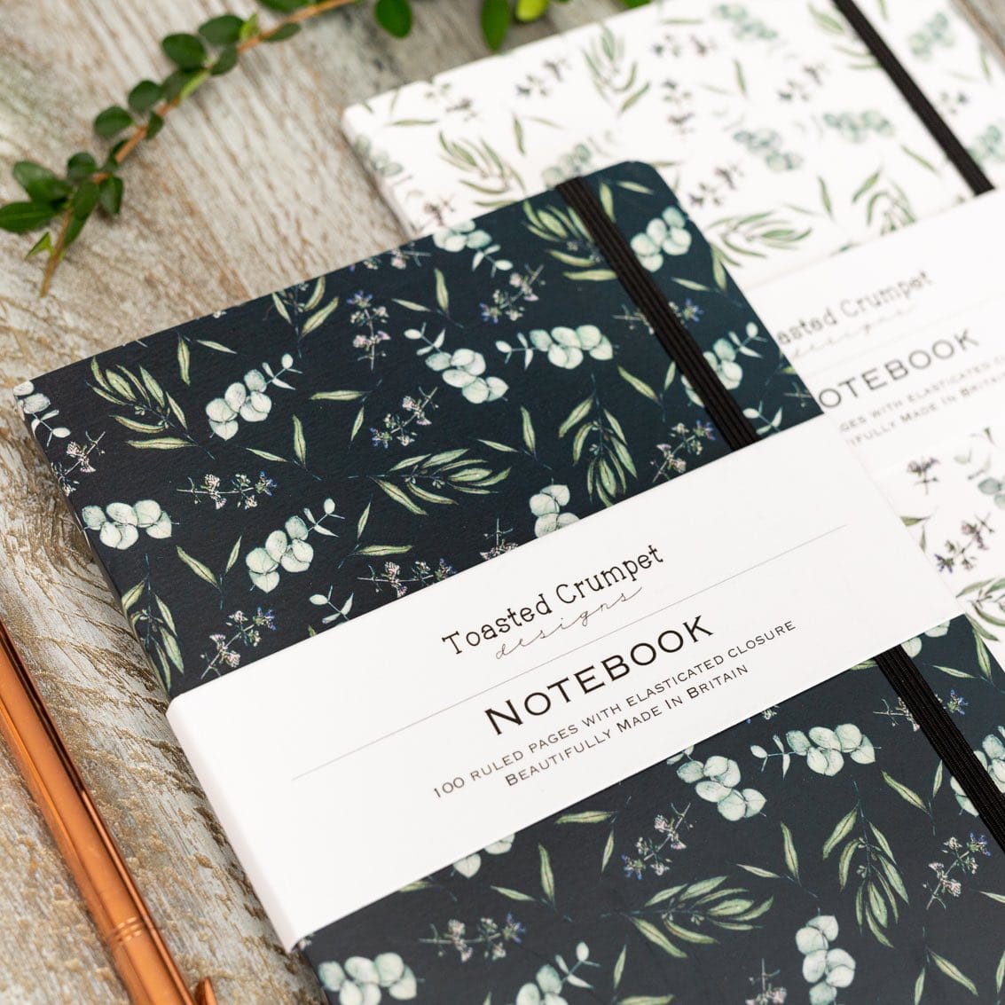 Eucalyptus White A5 Lined Notebook