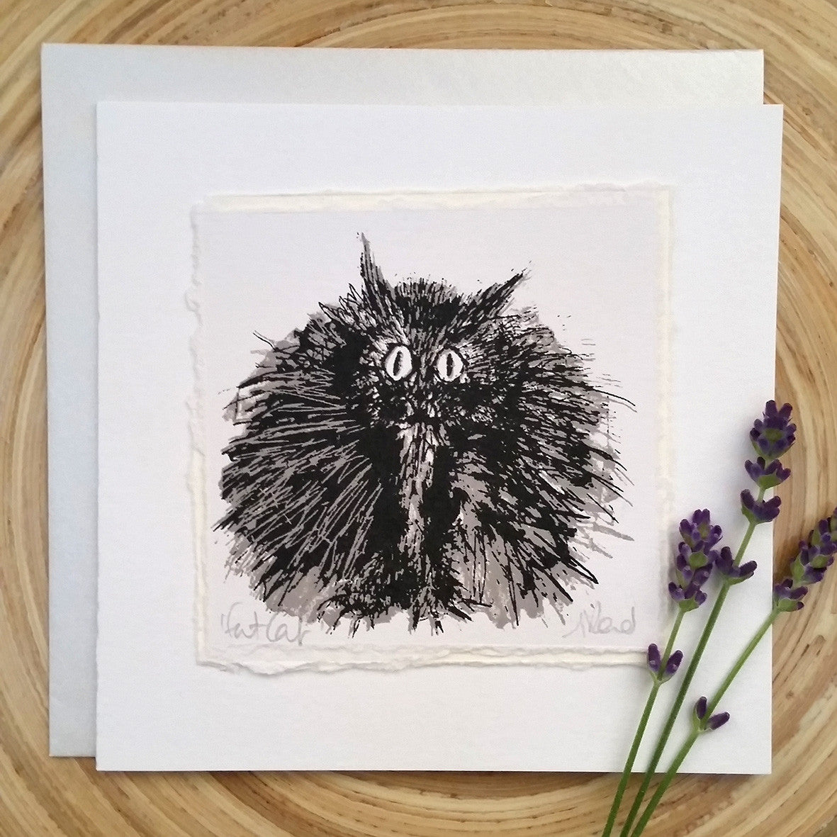 Fat Cat- Greetings Card