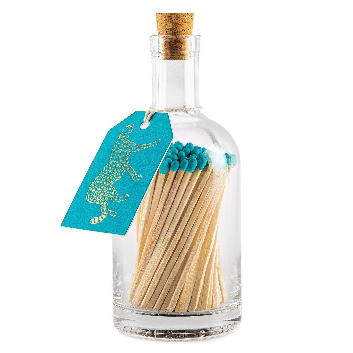 Cheetah Teal - Luxury Matches Bottle