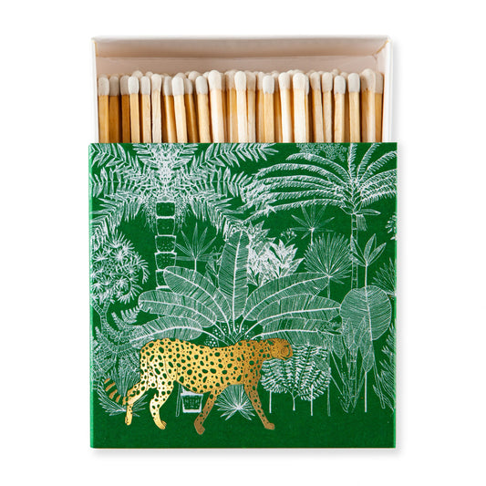 Green Cheetah - Square Luxury Matches