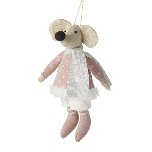 Fabric mouse in spotty dress