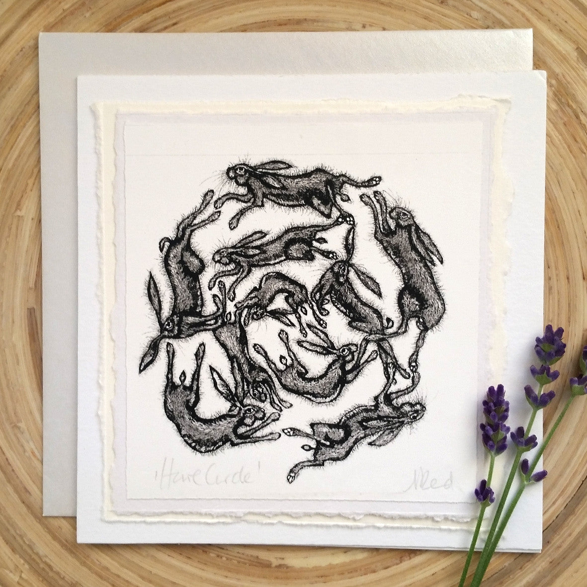 Hare Circle - Greetings Card