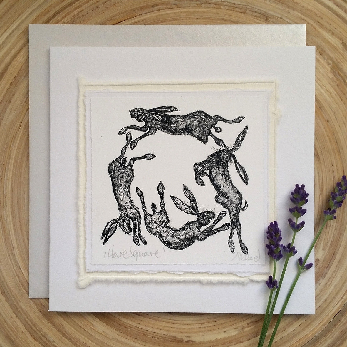 Hare Square - Greetings Card