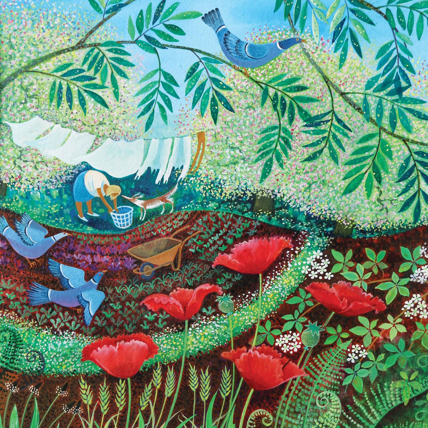 Wood Pigeons - Greetings card