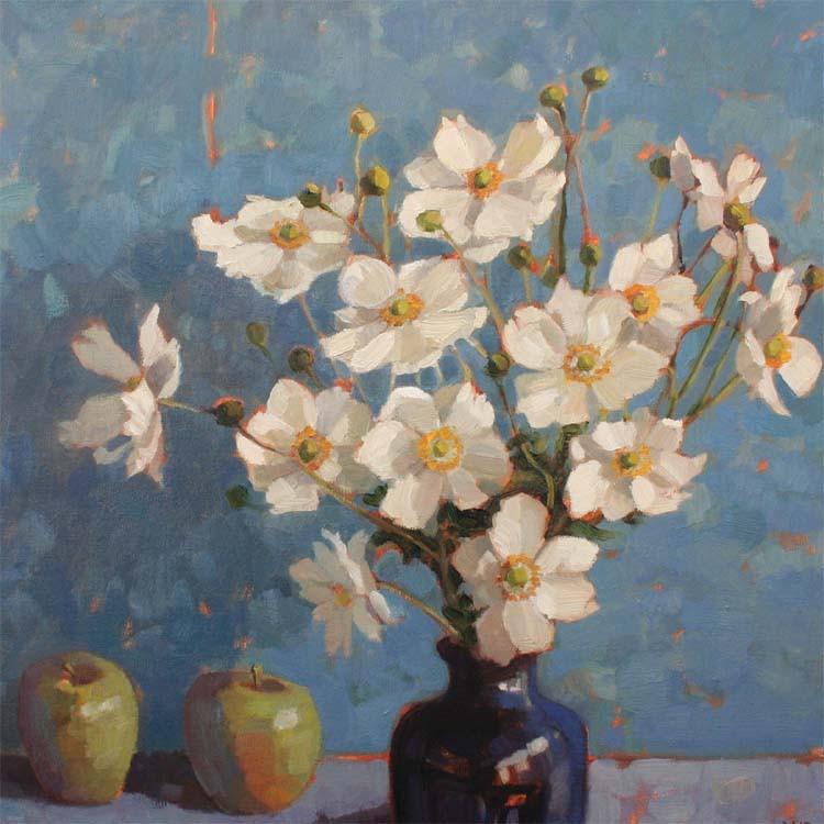 Japanese Anenomes - Greetings card
