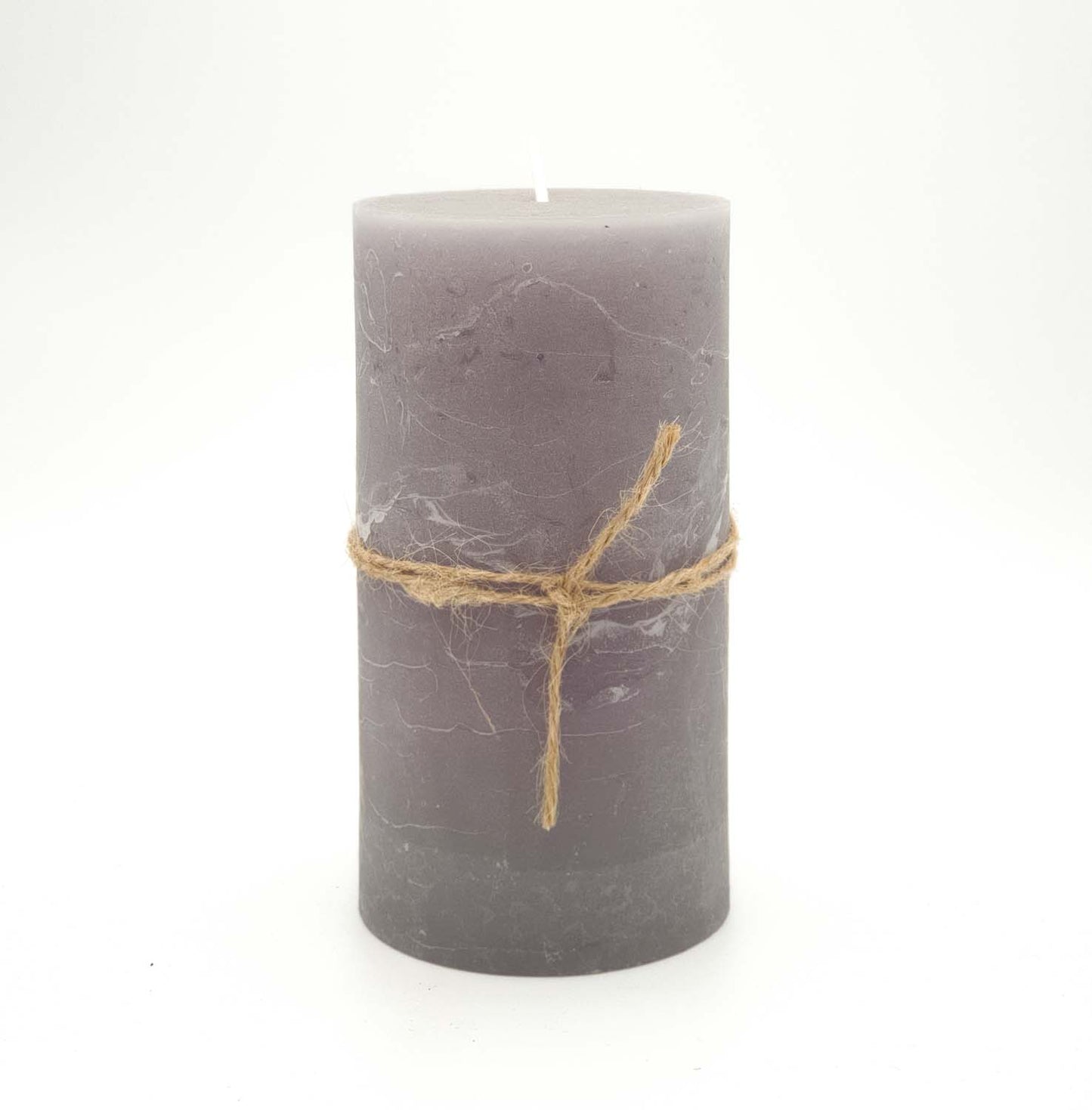 Rustic Pillar Candle - Light Grey