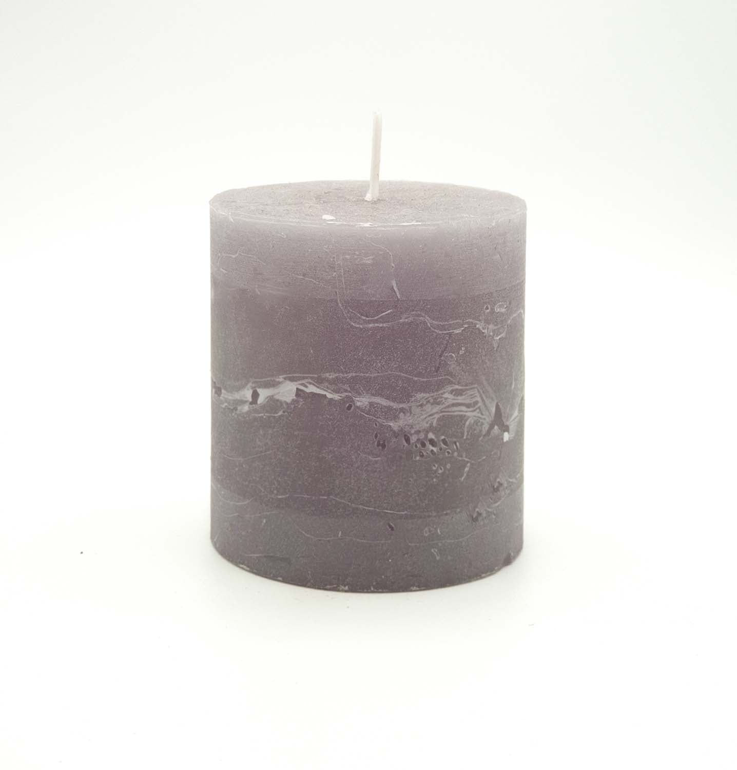 Rustic Pillar Candle - Light Grey