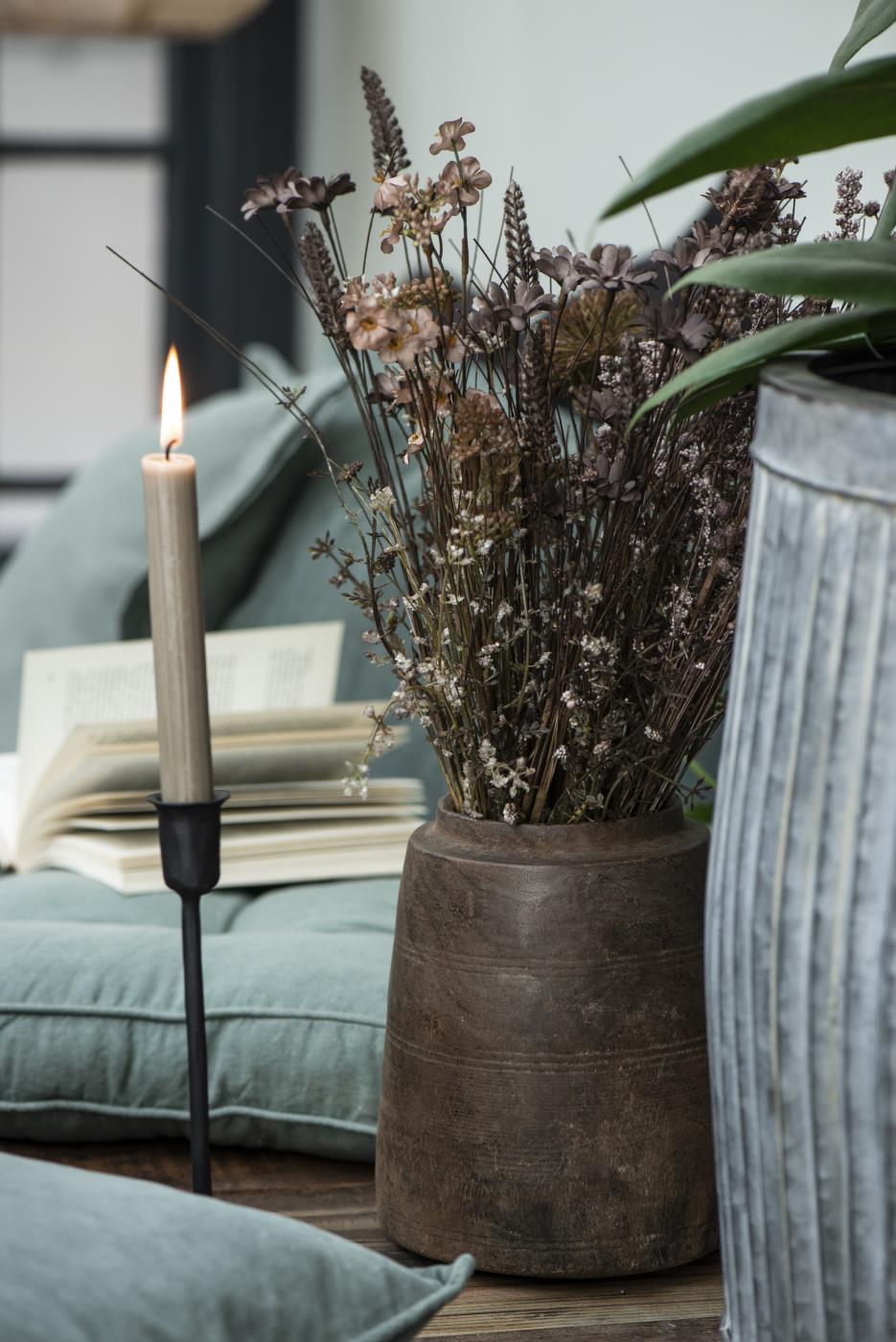 Handmade Rustic Candle Holder - Rust finish