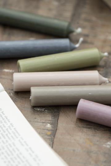 Short Rustic Dinner Candles - Pack of six