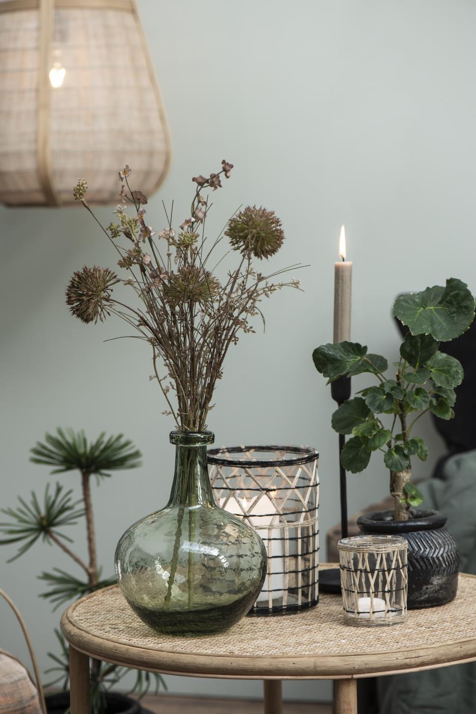 Handmade Rustic Candle Holder - Tall Black