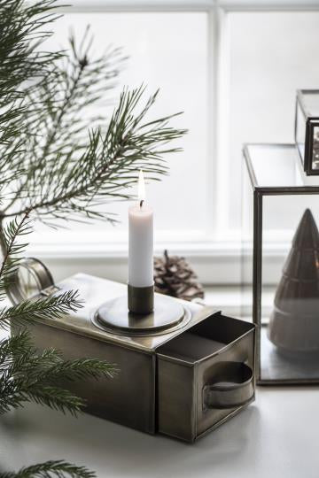 Rustic Antique Gold Candle Box
