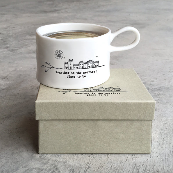 Handled tea light holder - Together is the merriest place to be