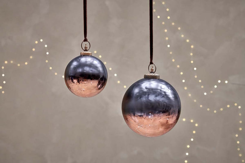 Nevasa Giant Round Bauble - Dark Smoke & Antique Copper