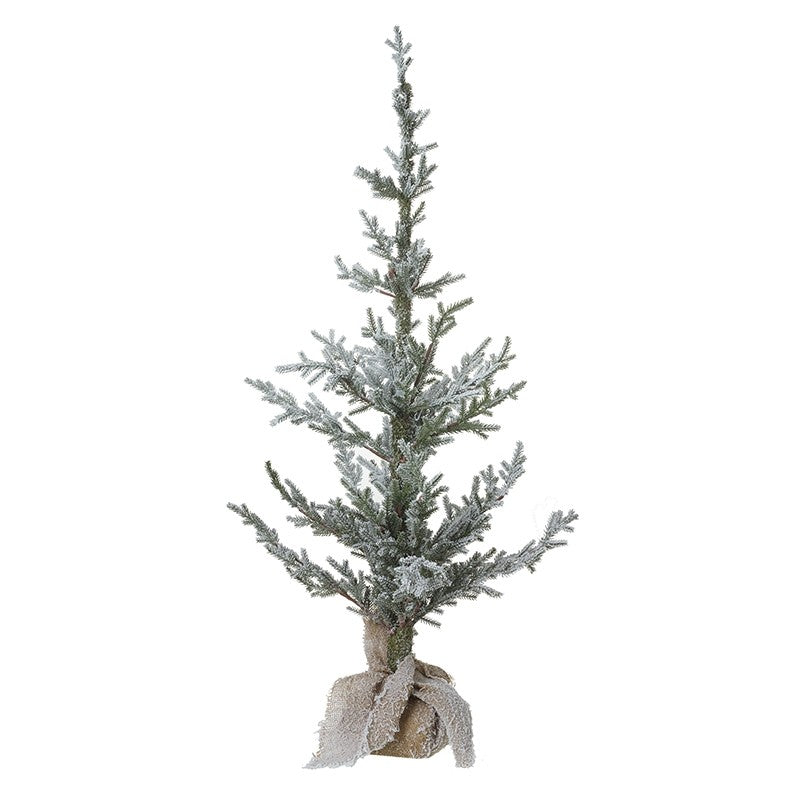 Snowy Fir Tree In Hessian Wrapped Base