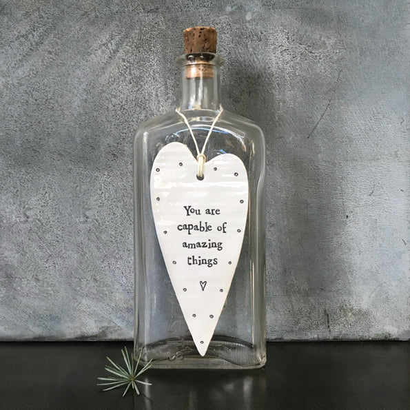 Porcelain wobbly Heart hanger- You are capable