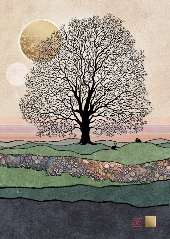 Tree Rabbits - Blank Greetings card