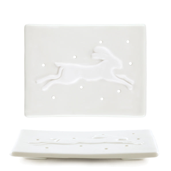 Porcelain soap dish / stand - Hare