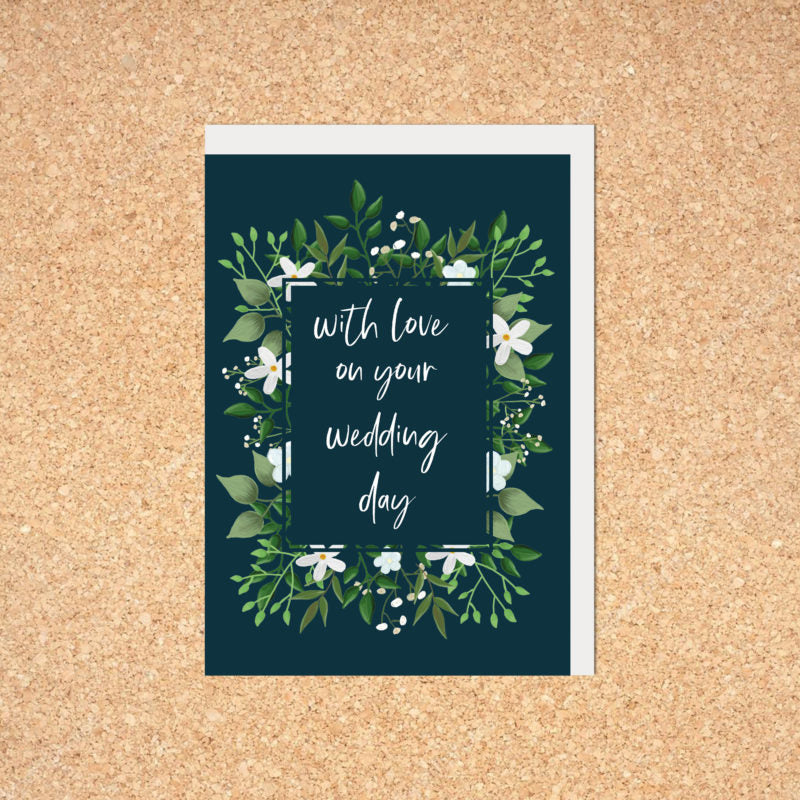With love on your wedding day - Greetings Card