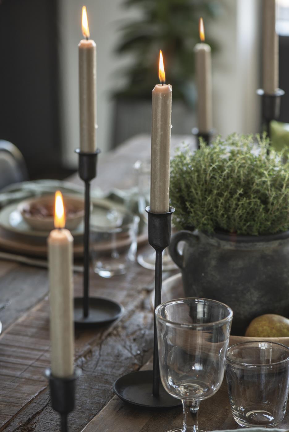 Handmade Rustic Candle Holder - Medium Black