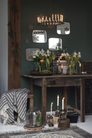 Candle Holder- Glass with Zinc Silver lid
