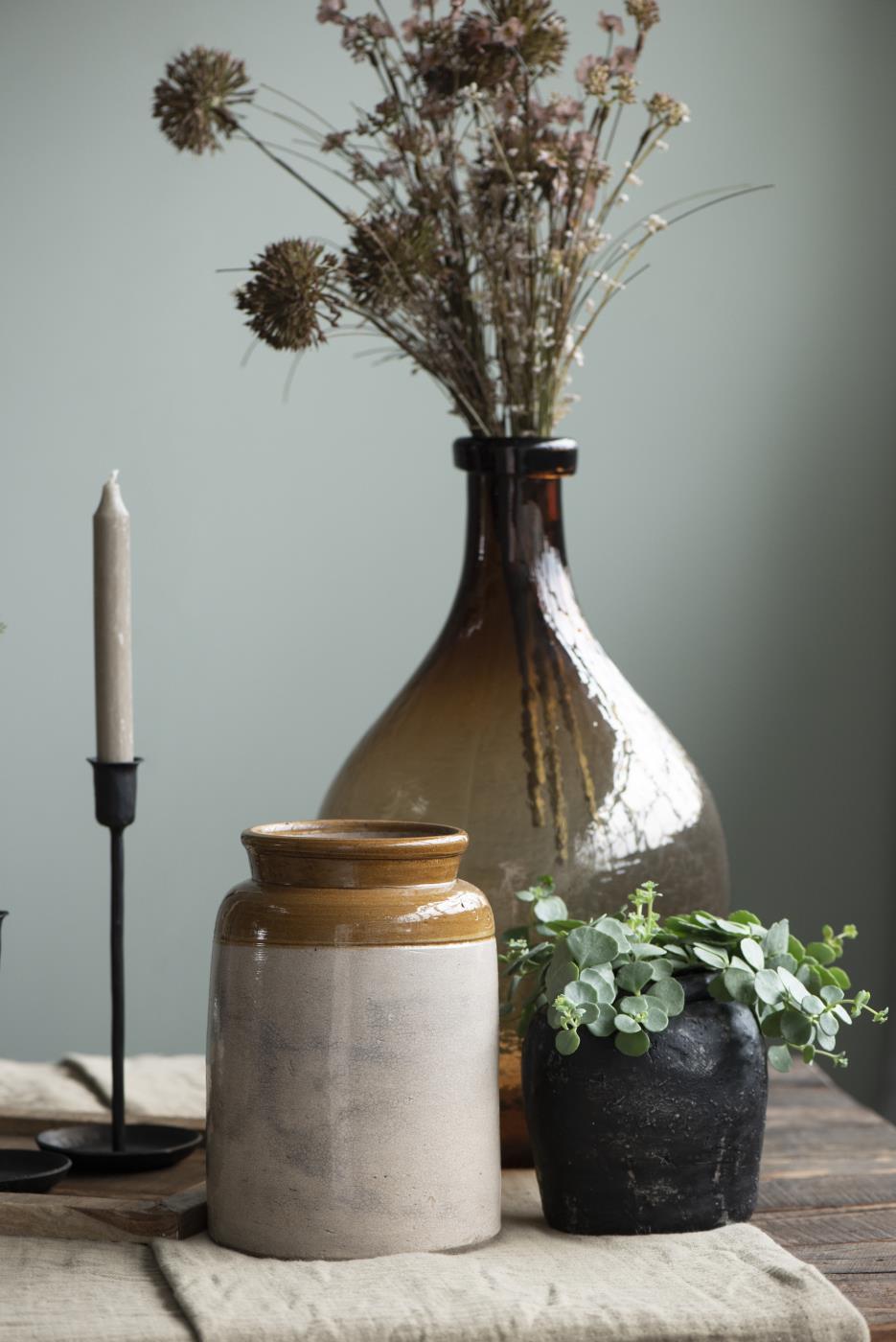 Handmade Rustic Candle Holder - Medium Black