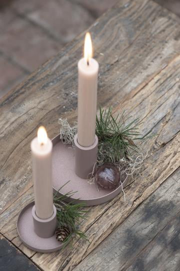 Dusky Pink Metal Dinner Candle Holder
