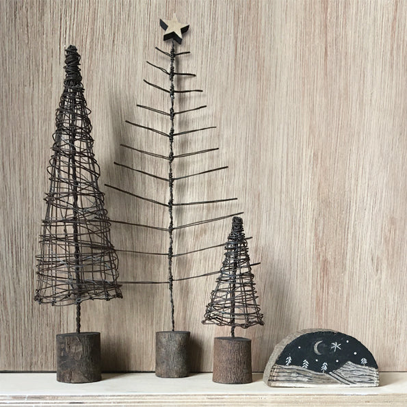 Handmade Rusty Wire Christmas Tree - Large