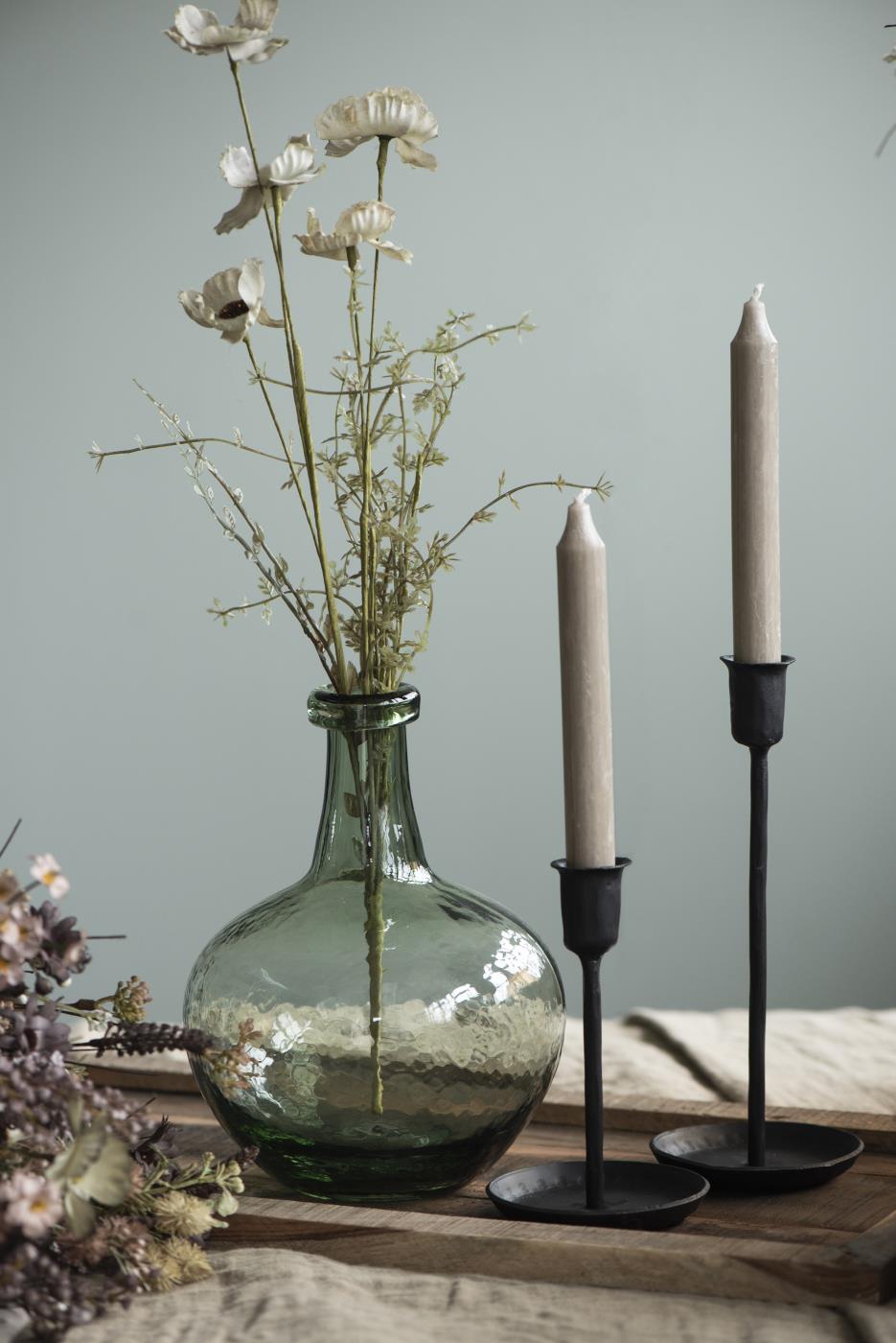 Handmade Rustic Candle Holder - Small Black