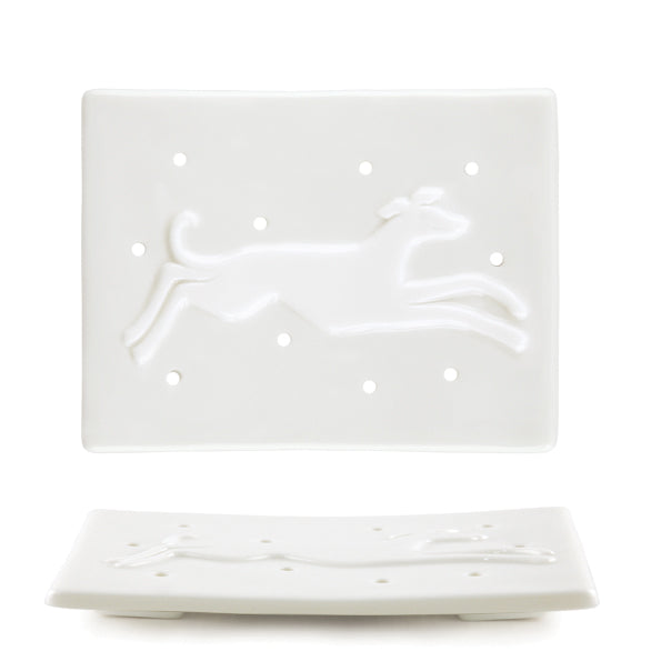 Porcelain soap dish / stand - Dog