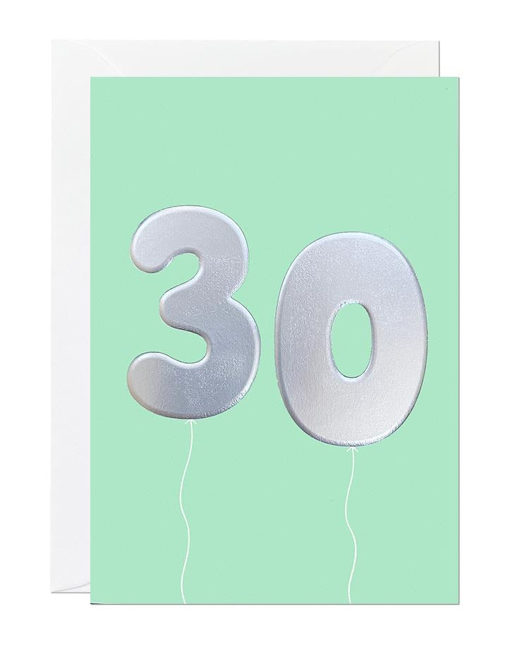 30 balloon - Birthday Card