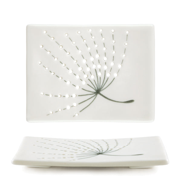Porcelain soap dish / stand - Dandelion