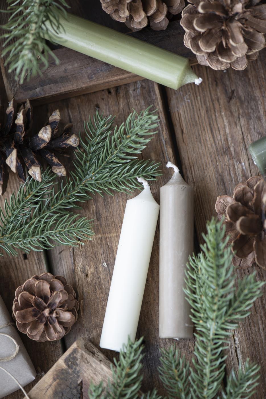 Short Rustic Dinner Candles - Pack of six